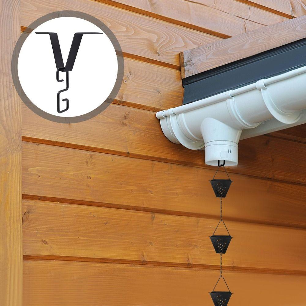 Железный крюк для дождевой цепи Сверхпрочный соединитель водосточной трубы Адаптер для желоба Сбор дождевой воды