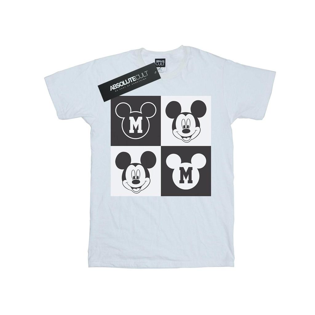 Disney Mens Mickey Mouse Smiling Squares T-Shirt