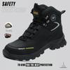Mens Safety Shoes With Steel Toe Waterproof Boots Puncture Proof Anti-smash Mens Outdoor Work Sneakers Protective Work Boots