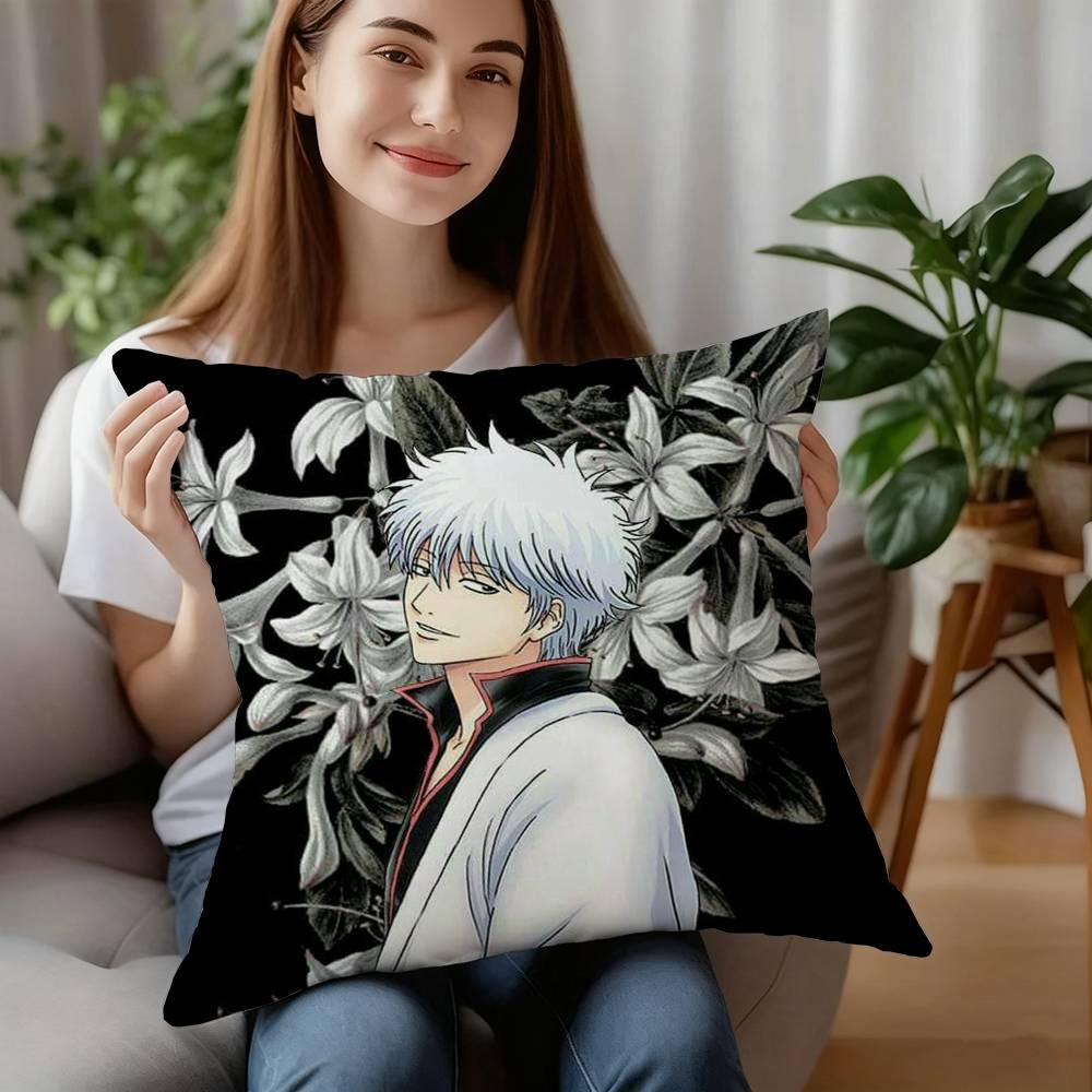 Аниме GinTama Наволочка Плюшевая Ткань Мягкая Наволочка Двусторонняя Печать Наволочка Подушка Бытовые Подарки