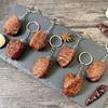 Simulation Beef Block Beef Keychain Imitation Food Pvc Beef Cubes Keyring Food Model Simulation Food Keychain Jewelry