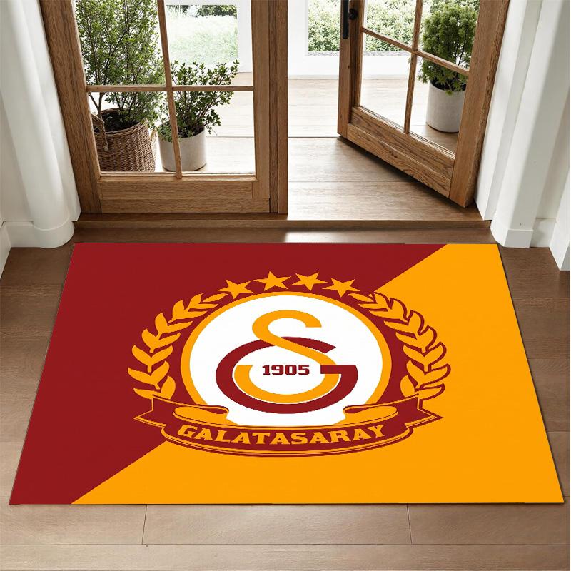 Galatasaray FC Design Crystal Velvet Rug Soft Decorative Mat for Bedroom Entrance