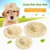 Adjustable Cat Sun Hat Decorative Pet Accessory with Tie Retro Farmer Style Straw Hat for Cats And Dogs