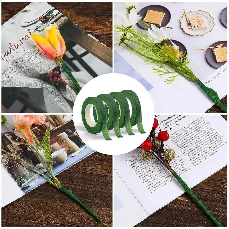 10/1Rolls Self-adhesive Bouquet Floral Stem Tape Artificial Flower Stamen Wrapping Florist Green Tapes DIY Flower Supplies