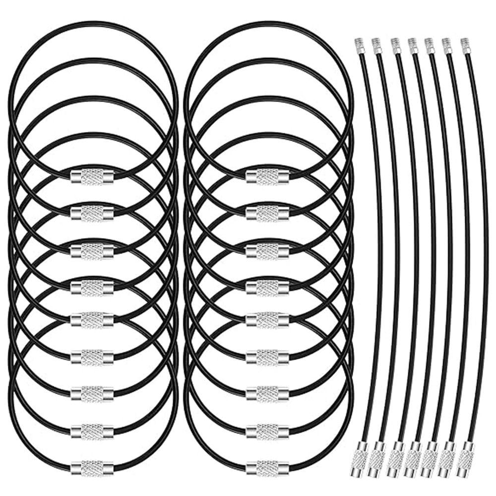 1/25 шт. 2 мм проволочный брелок-трос 6,3 дюйма шарнирные фиксаторы большие металлические проволочные брелки ключи и ID-бирка