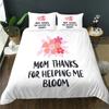 Mother's Day King Queen Duvet Cover Express Love For Mom Wife Bedding Set Colorful Floral Quilt Cover Polyester Comforter Cover