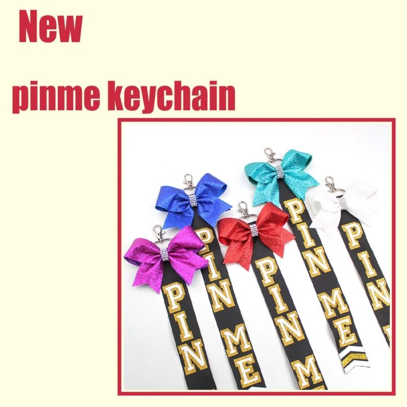 Pack of 5 Cheerleader Keychains Backpacks Pendant Team Key Accessories Cheer Team Friendship Keychains Fabric Texture