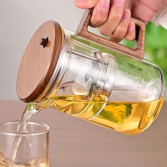 550/750 мл чайник с заварником деревянная ручка чайник из боросиликатного стекла чайник с разделением воды