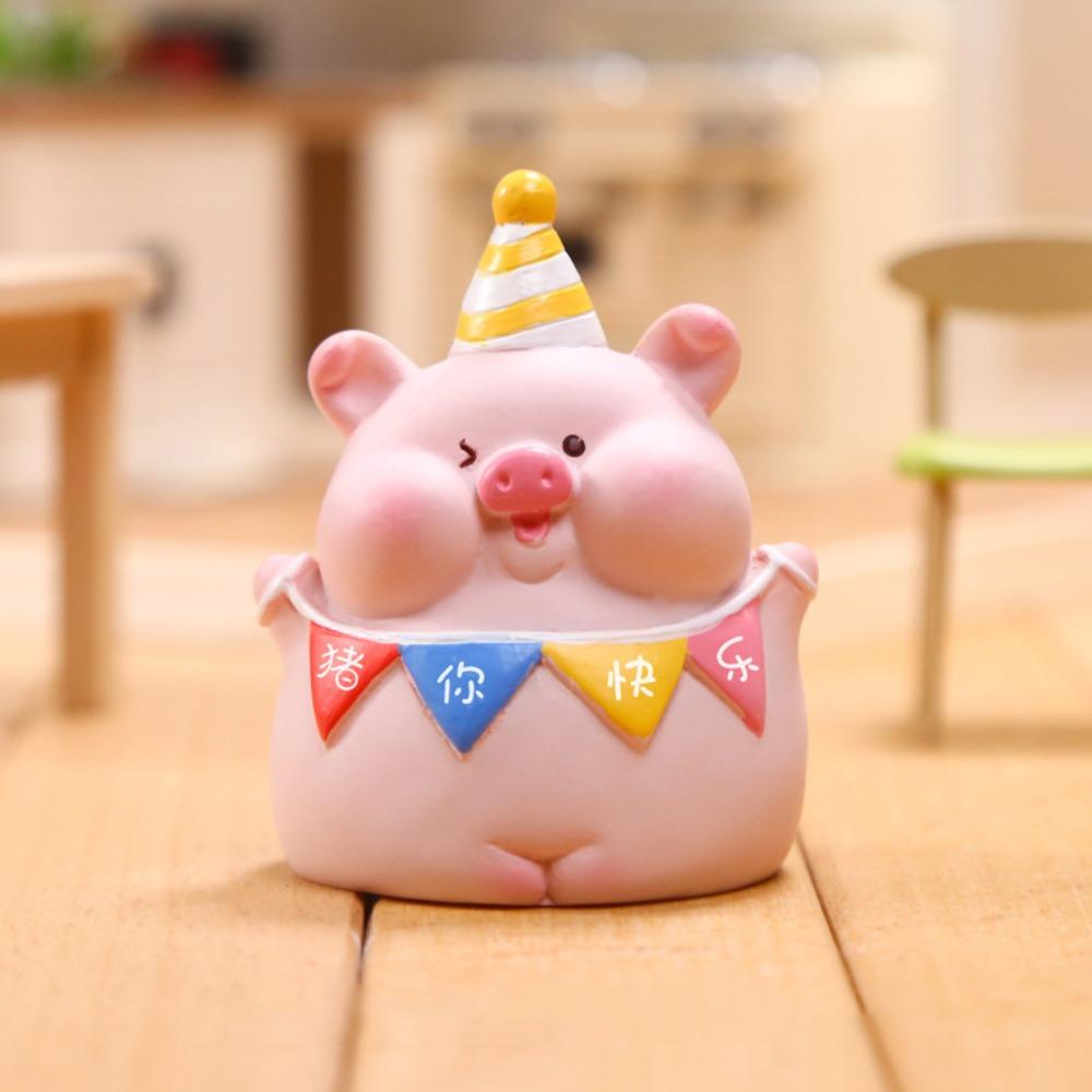Милые миниатюрные фигурки свинок из смолы, розовые, сделай сам, кукла-свинка, мультяшное украшение в виде свиньи, поделки, детские игрушки