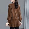 Long Women's Large Size Autumn and Winter Warm Knitted Bottoming Shirt Thin Plus Velvet Long-sleeved Solid Color Comfortable Tops