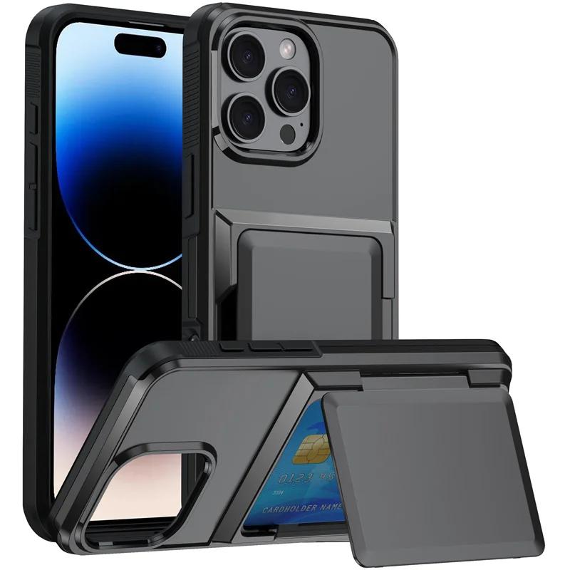 Кошелек для карт Чехлы для телефона iPhone 16 15 14 Pro Max 13 12 11 Pro Ударопрочный Защитный чехол для iPhone 16 Флип-кейс с подставкой