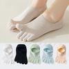 2 Pairs Socks for Women Spring Summer Solid Color Mesh Five Fingers Socks Ankle Short Socks Sweat-absorbing Boat Socks Split Toe Socks
