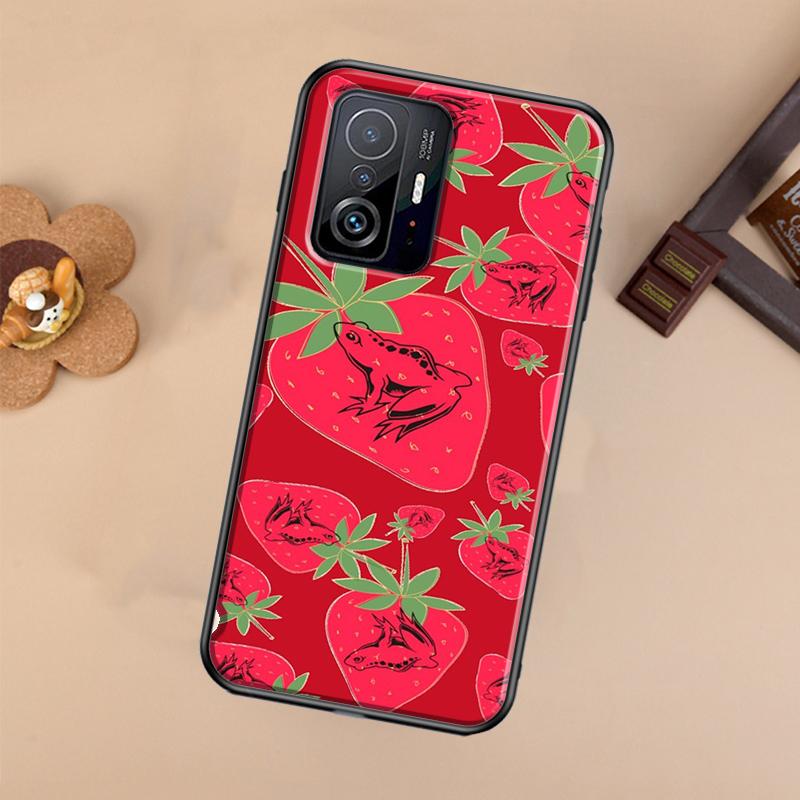 Коттеджкор Фрукты Клубника Лягушка Чехол Для Xiaomi POCO X7 Pro X3 X5 X6 F3 F5 F6 M6 Pro 11T 12T 13T 14T Pro 13 14 Ultra Чехол
