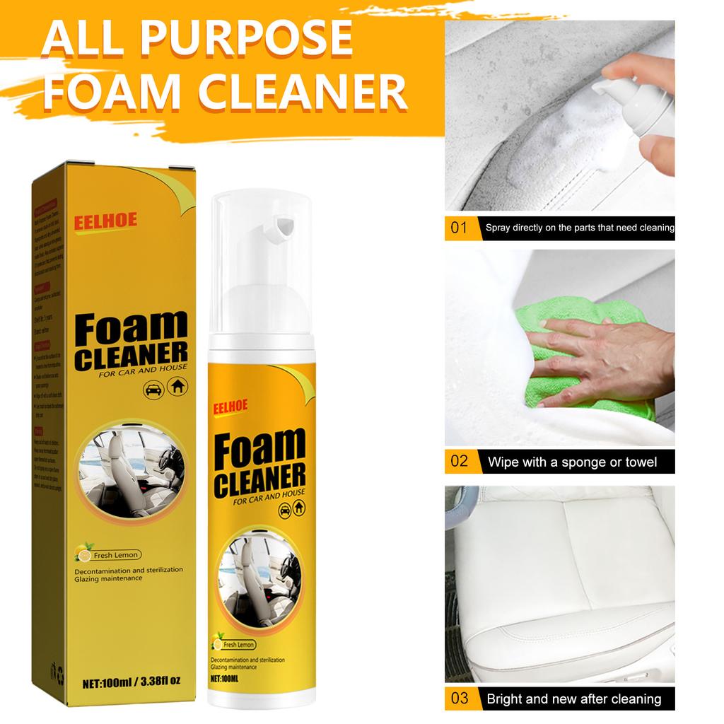 EELHOE Multi-Functional Foam Cleaner for Car Interior – Seat & Steering Wheel Degreasing, Strong Stain Removal