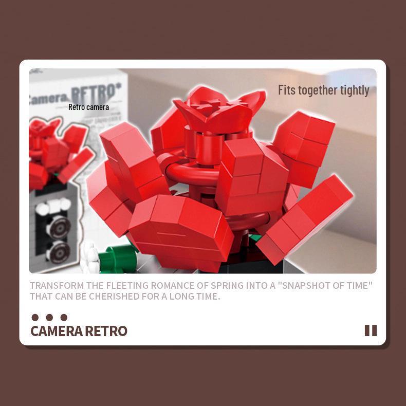 Цветок в Зеркале Игрушка-Конструктор из Микрочастиц - Совместим с Lego, Украшение для Дня Рождения Девочки или Уличной Торговли