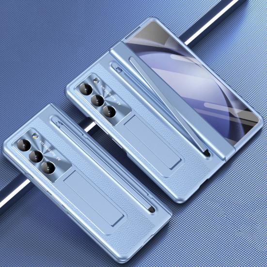 Yousheng Чехол для телефона Samsung Z Fold 6 PC Shell со слотом для стилуса, пружинным шарниром для защиты и встроенной подставкой, полноразмерный чехол с закаленным стеклом