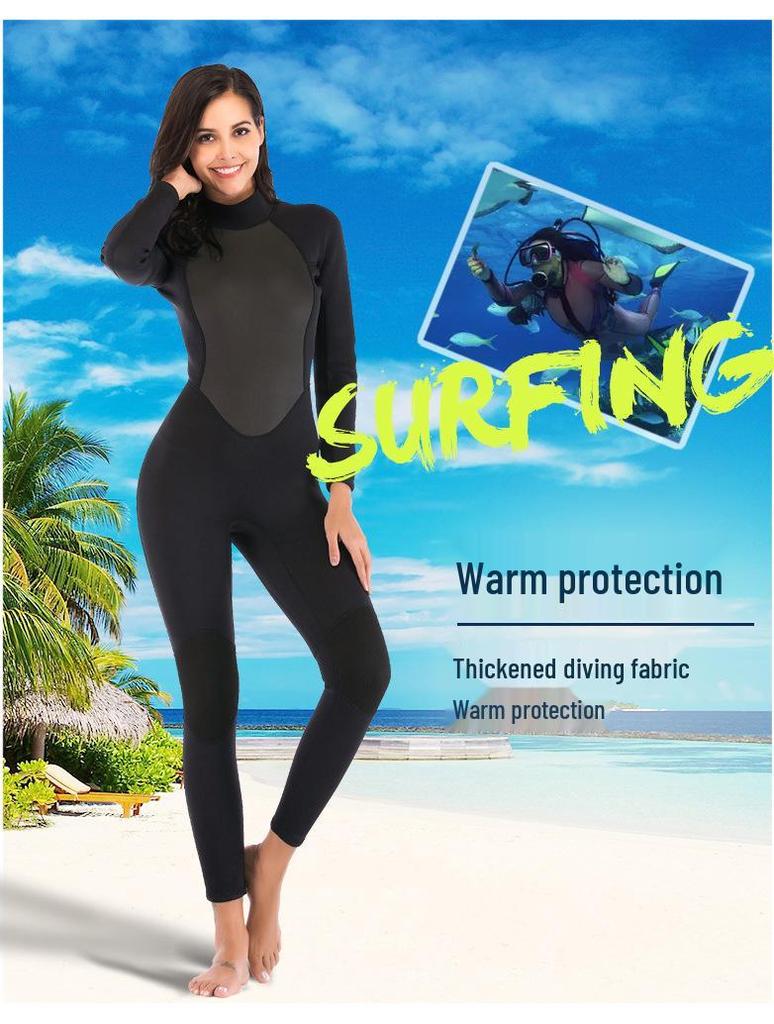 Sharkbat Women's 3MM Thick Long Sleeve Wetsuit for Winter Swimming, Surfing, and Snorkeling