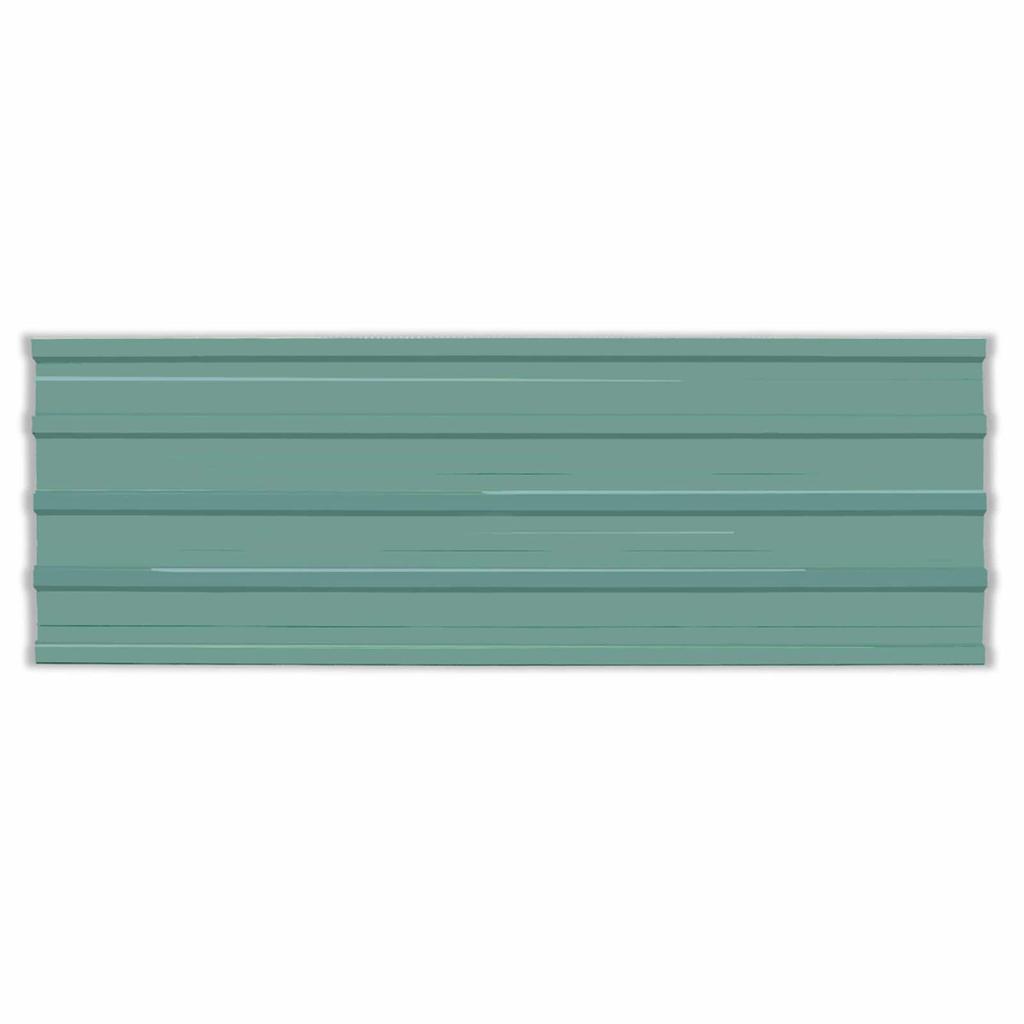 Roof Panel 12 pcs Green 129 x 45 cm Galvanized Steel