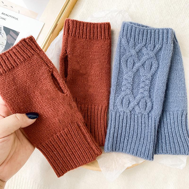 Перчатки с полупальцами, осенне-зимние, теплые, шерстяные, безпальцевые, мужские, женские, универсальные, мягкие, перчатки для запястья, варежки, теплые