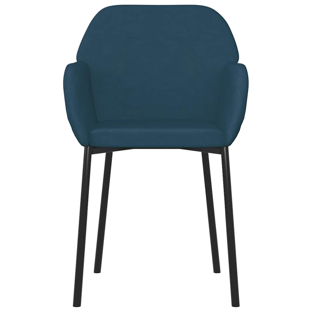Vidaxl Krzesła Stołowe, 2 Szt., Niebieskie, Aksamitne