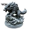 Wild Animal Decoration 3D Printed Wolf Statue, Howling Figurine, on Office Desk Ornament Rock Sculpture, Collectible for Home Figurine