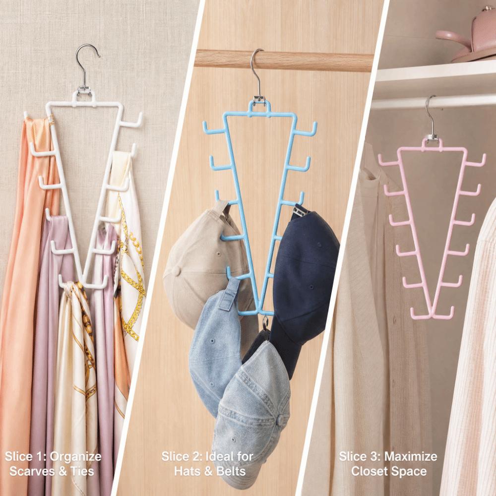 2Pcs Rotatable Double Sided Hanger 12 Hooks Laundry Hanger Metal V Shaped Hanger  Wardrobe