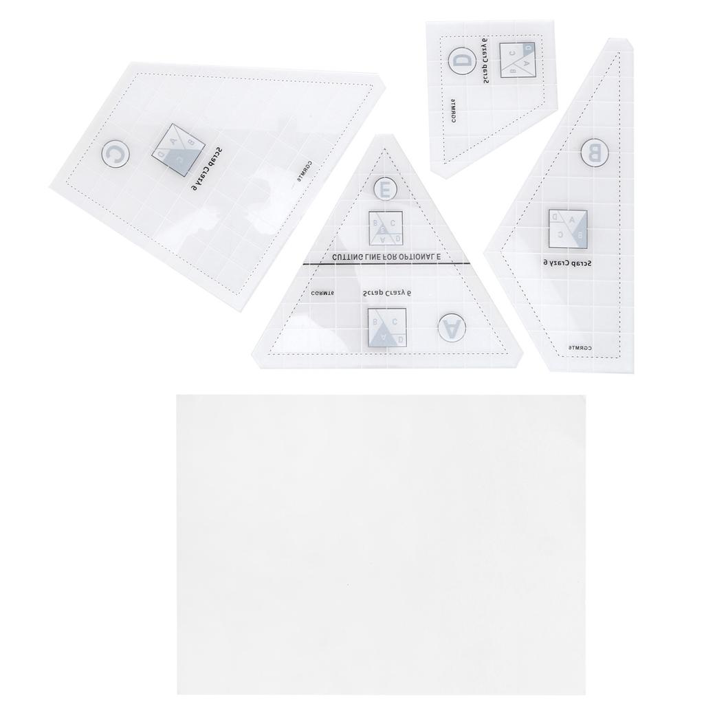 4 шт. Лоскутные линейки Набор прозрачных акриловых шаблонов для рукоделия Профессиональный швейный подарок