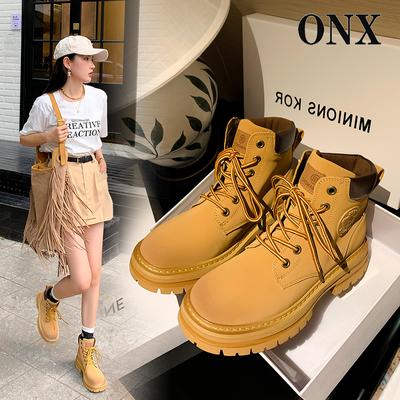 Новые осенние и зимние ботильоны на платформе. Желтые ботинки. Одинарные ботинки.