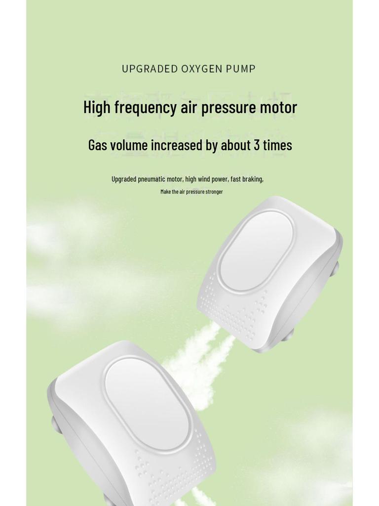 Бесшумный двухотверстийный кислородный насос для небольших аквариумов и емкостей для рыб