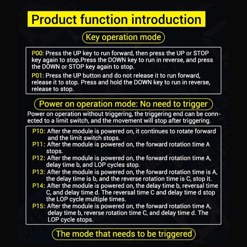 Motor Forward And Reverse Controller 3.3-15V Highly power Motor Controller Automatic Cycle Timing Delay Module Enduring