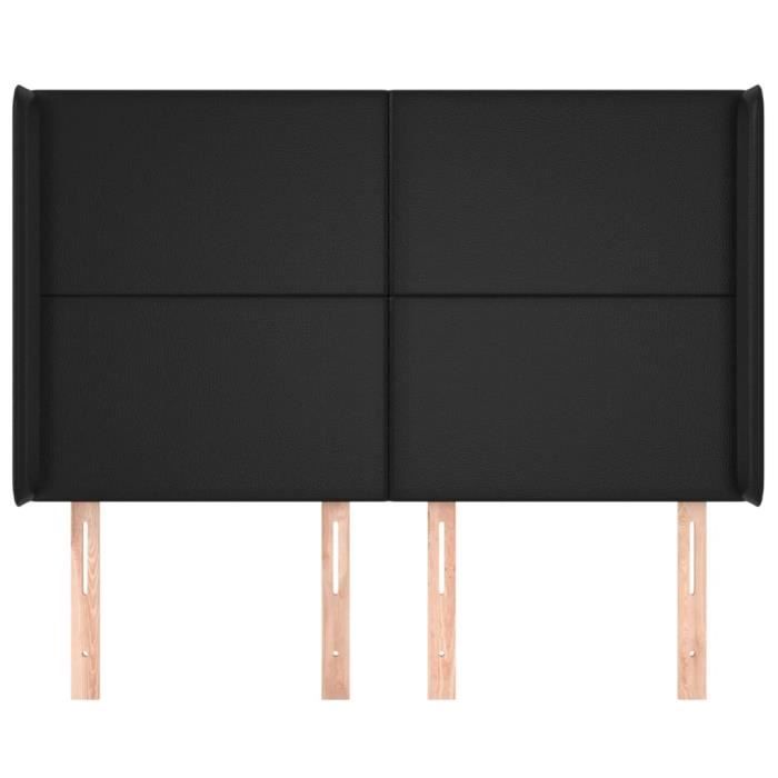 VidaXL Headboard with Ears Black 147x16x118-128 Cm Faux Leather3119390