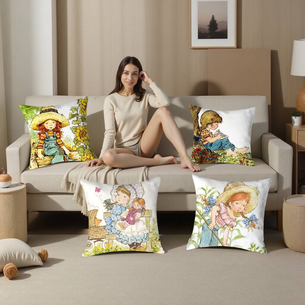 Art Pillow Case Sofa Living Room Bedroom Double-sided Printing Square Sarah Kay Swing Girl Cushion Nap Time Pillow Case