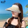 8463 Summer Outdoor Sunscreen Hat Children's Foldable Versatile Sunshade Empty Top Hat Straw Pattern Big Eaves Sun Hat Tide