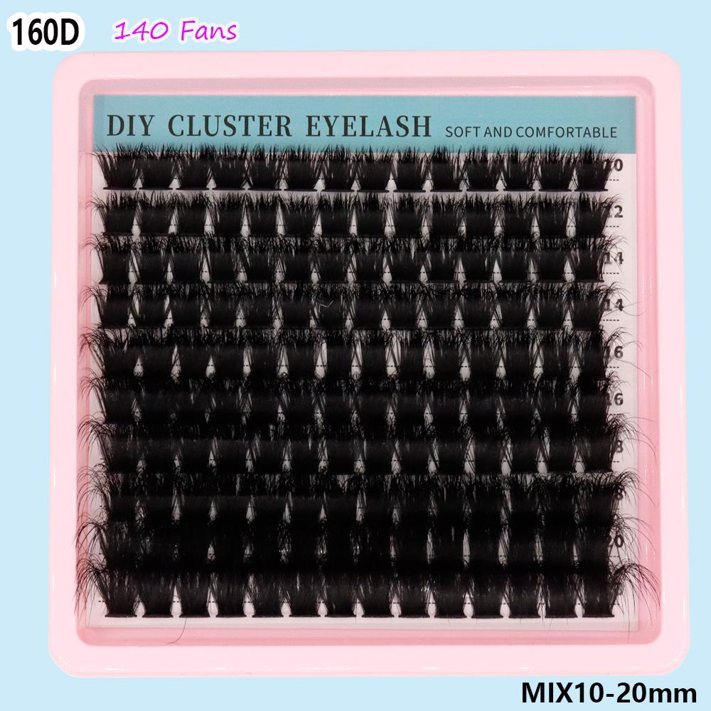 Black Tufted Eyelashes, 10 Rows , CC/D/DD Hot-melt Mink Eyelashes, with Long Eyes.