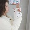 Women's Cute Fox Flip Fingerless Gloves - Warm Velvet, Thickened, Winter Cold-Proof