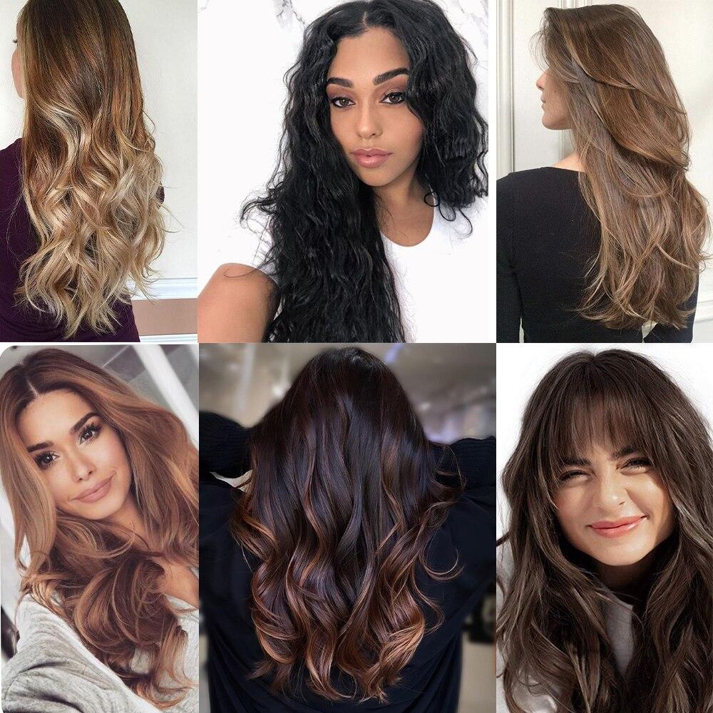 MISSQUEEN 22 Inches 5 Clip In Hair Extension Heat Resistant Fake Hairpieces Long Wavy Hairstyles Synthetic Clip In On Hair Extensions