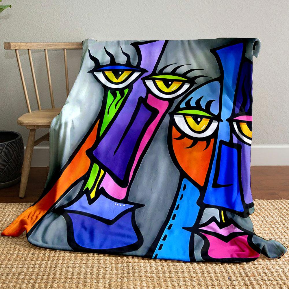 Abstract Face Art Blanket bedroom Blanket for Livingroom Couch lunch break Soft throw for Friend's festival Gift
