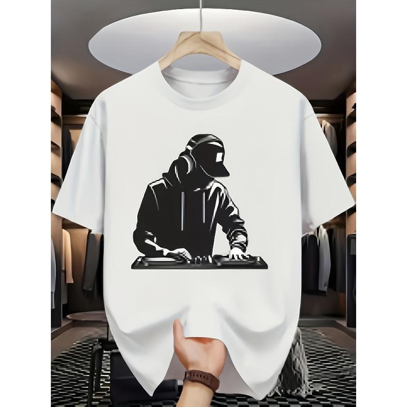 Европейские размеры Мужская повседневная спортивная модная футболка с коротким рукавом | 2D-принт, Круглый вырез, Эластичная трикотажная ткань, Обычная посадка, Подходит для спорта