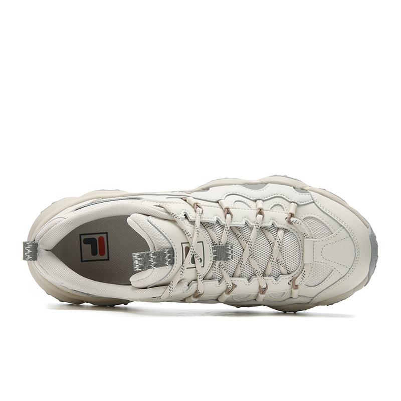 Fila FLUID 7 Амортизация Устойчивость к истиранию Легкие Увеличивающие рост Низкие Массивные кроссовки Мужские Белый Серый F12M612103FWR