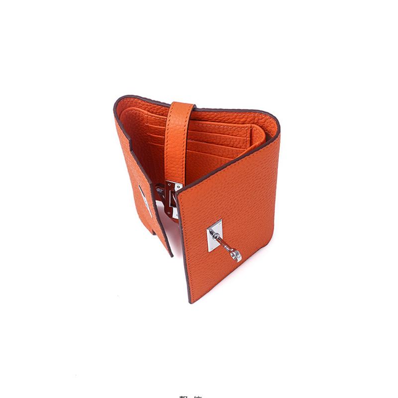 Роскошные женские кошельки из натуральной кожи, первый слой коровьей кожи, короткий кошелек, брендовый стиль, серебристая застежка-турникет, кошелек-бифолд без логотипа