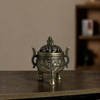 Сандаловая трехногая курильница горы Тай - Настольное ремесленное украшение для чайной церемонии.