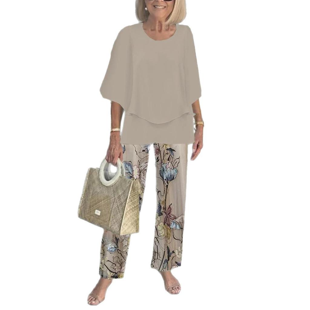 Хлопковая одежда, женские топы и брюки, летний комплект из двух предметов