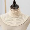Winter Windproof Knitted Fake Collar Scarf With Wooden Ear Women Turtleneck Warm Knitted False Fake Collar Detachable Scarf
