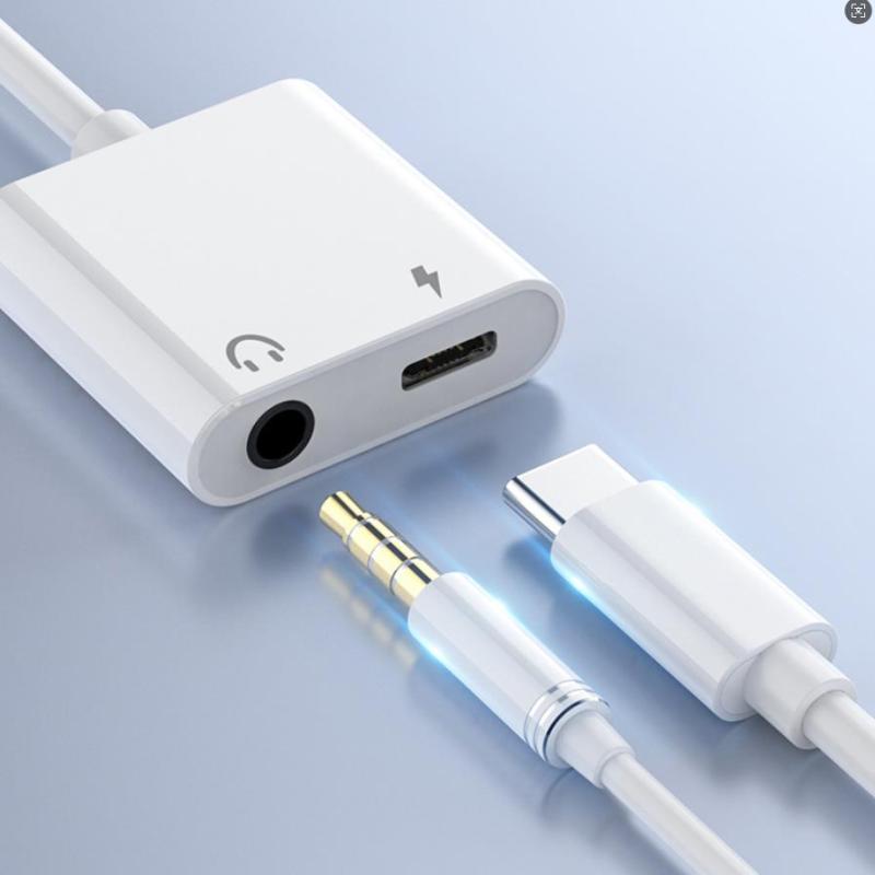 Аудиоадаптер 2-в-1 USB C на разъем 3,5 мм, зарядка Type-C, кабель AUX 3,5 мм для Samsung, Xiaomi, Huawei, разъем для проводных наушников