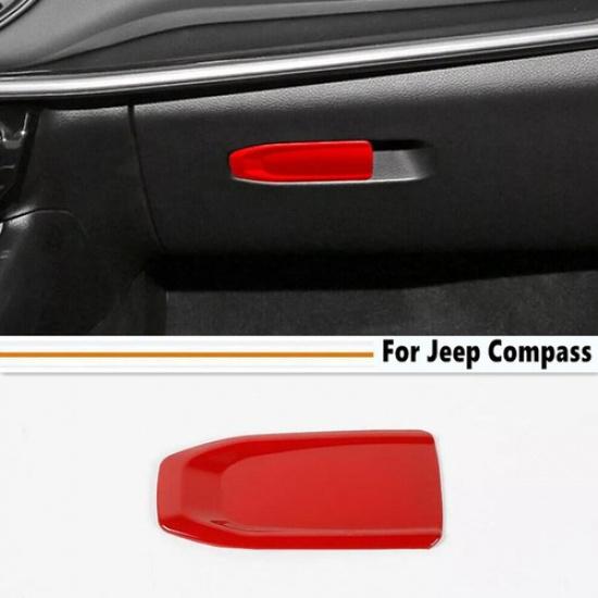 For - 2025 Jeep Compass Red Interior Co-pilot Storage Box Switch Cover Trim