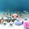 K9 Crystal Plum Flower Ornament with Pot Base Glass Artificial Simulation Flower for Home Wedding Party Decor Souvenir Gift