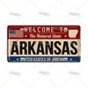 Arkansas USA Metal Wall Sign, Vintage State Decor 15x30cm