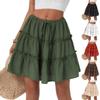 Women's Fashion Short Skirt Anti-Walking Pants Lined High-Waist Solid Color Half-Body Skirt
