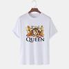 2023 Повседневная летняя хлопковая футболка с принтом QUEEN, свободная футболка с коротким рукавом и круглым вырезом для влюбленных, женские топы