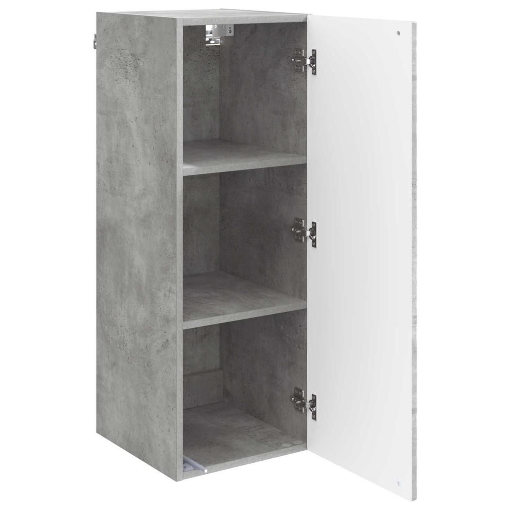 Wall Mounted Cabinet Concrete Grey 33 x 34.5 x 90 cm Particleboard